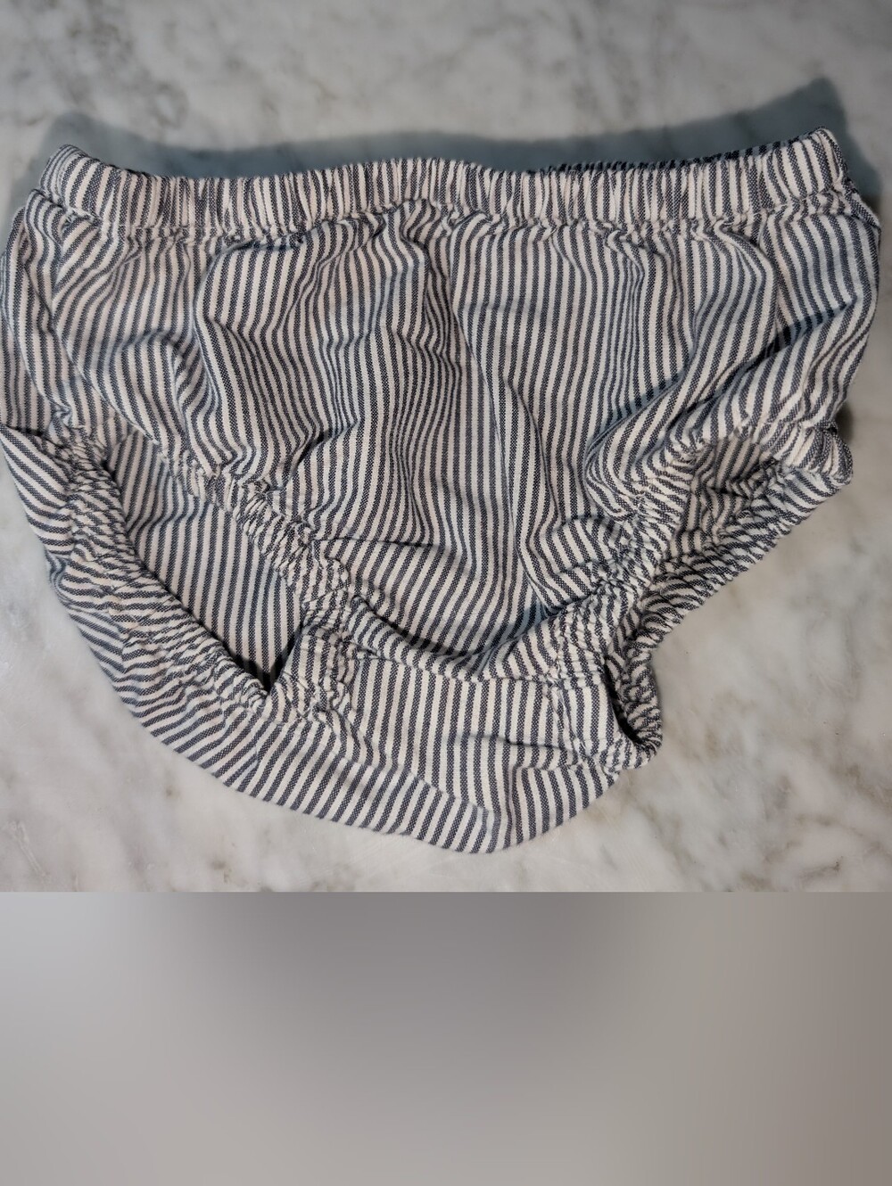 Vintage Gymboree Navy White Striped Cotton Baby Girls Bloomers 0-3 Months